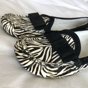 COLE HAAN ZEBRA SLIPPERS